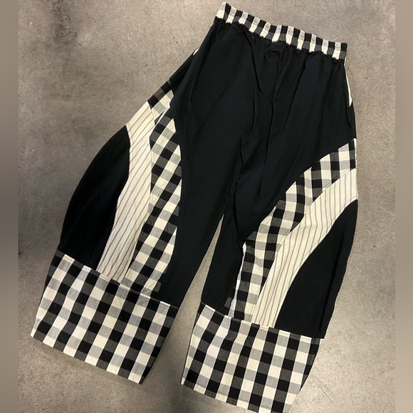paper lace Pants - Chic Black and White Checkered Pants